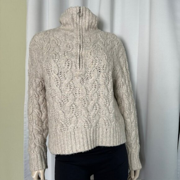 SINCERELY JULES 1/4zip heavy knit thick sweater oatmeal Size Medium - Picture 1 of 6